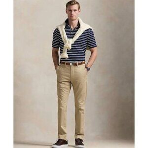 Polo Ralph Lauren Mens The Beaton Pant Pleated Dress Pants 38x32 Beige AN NWT